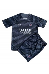 Paris Saint-Germain Maalivahti Jalkapallovaatteet Lasten Vieraspeliasu 2023-24 Lyhythihainen (+ Lyhyet housut)